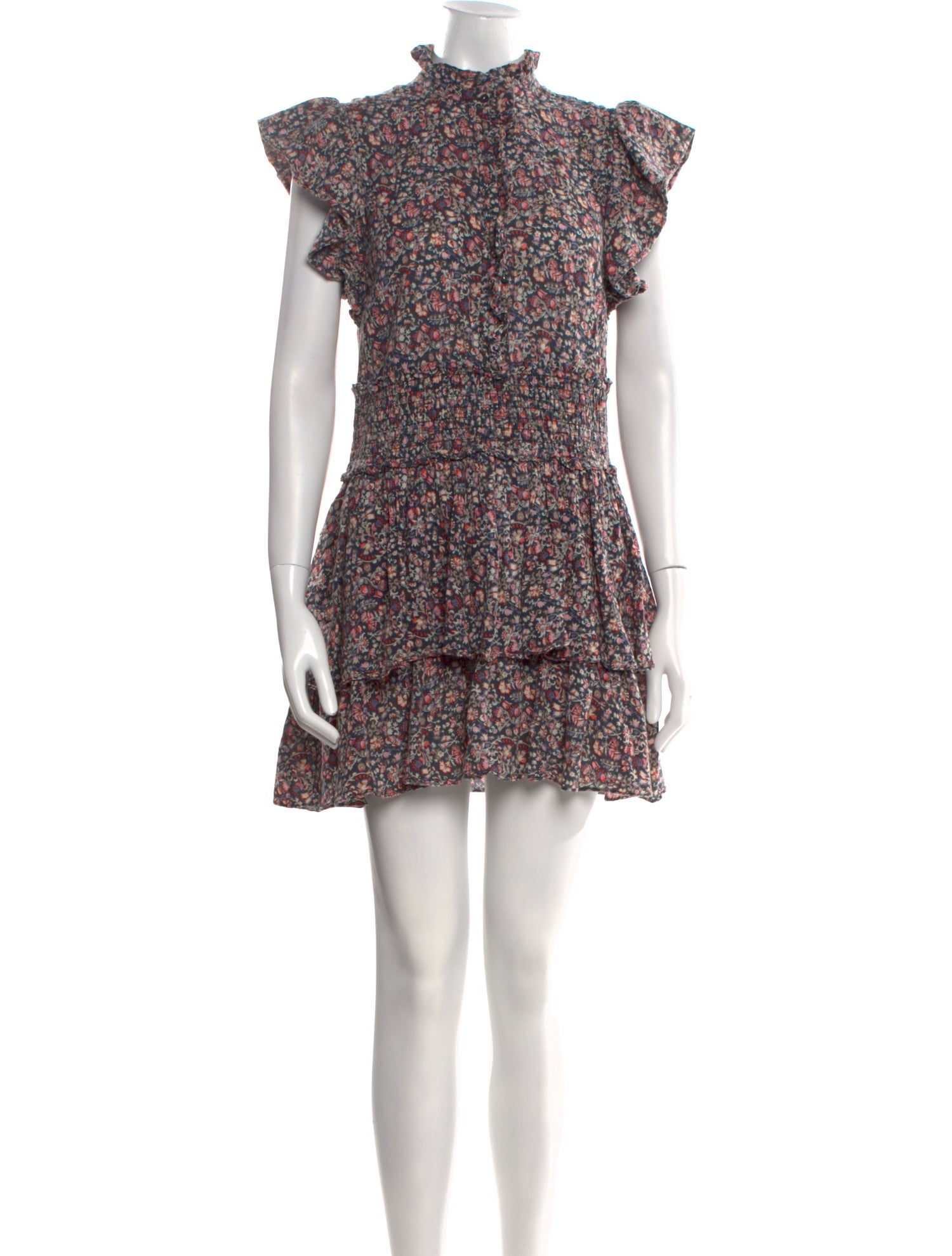 La Vie Rebecca Taylor Floral Print Mini Dress