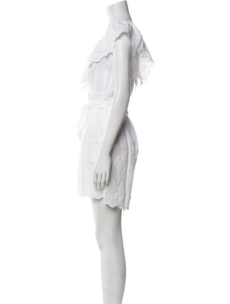 La Vie Rebecca Taylor Linen Lace Pattern Romper