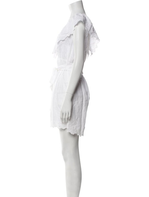 La Vie Rebecca Taylor Linen Lace Pattern Romper