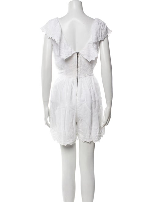 La Vie Rebecca Taylor Linen Lace Pattern Romper