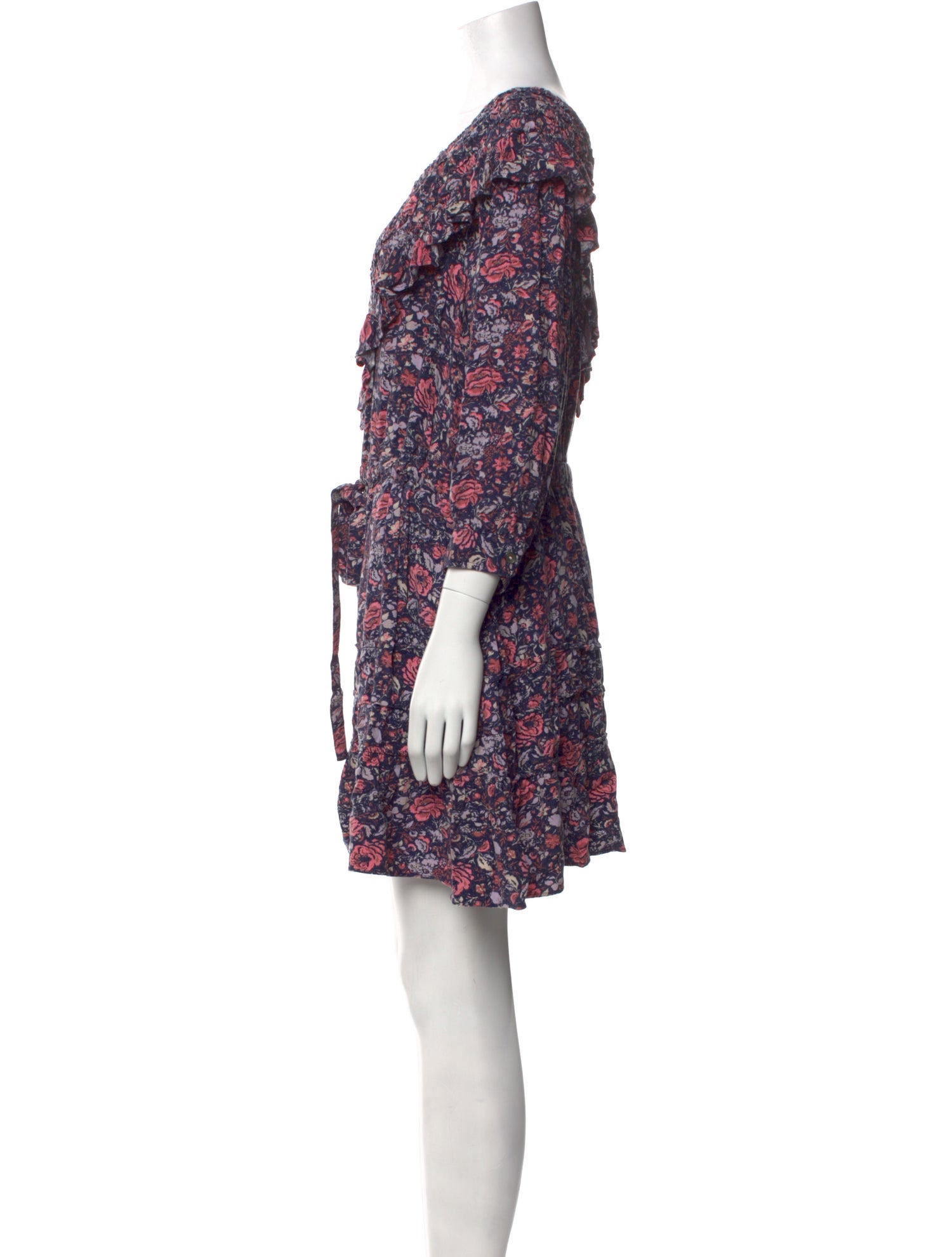 La Vie Rebecca Taylor Floral Print Mini Dress