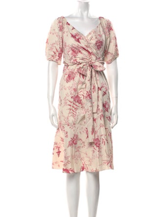 La Vie Rebecca Taylor Floral Print Knee-Length Dress