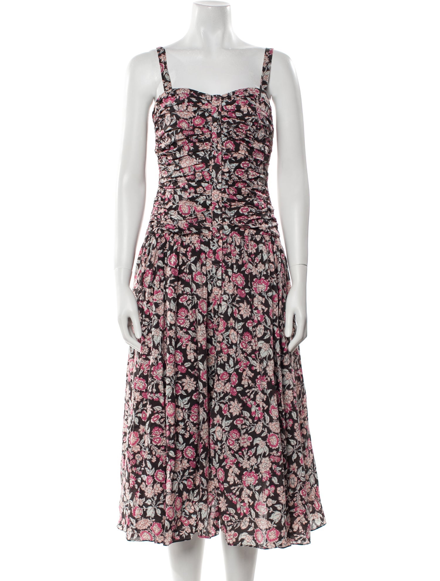 La Vie Rebecca Taylor Floral Print Midi Length Dress