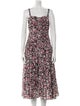 La Vie Rebecca Taylor Floral Print Midi Length Dress