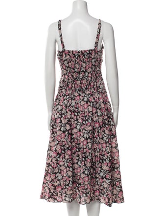 La Vie Rebecca Taylor Floral Print Midi Length Dress