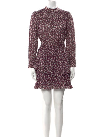 La Vie Rebecca Taylor Floral Print Mini Dress