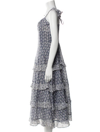 La Vie Rebecca Taylor Floral Print Long Dress
