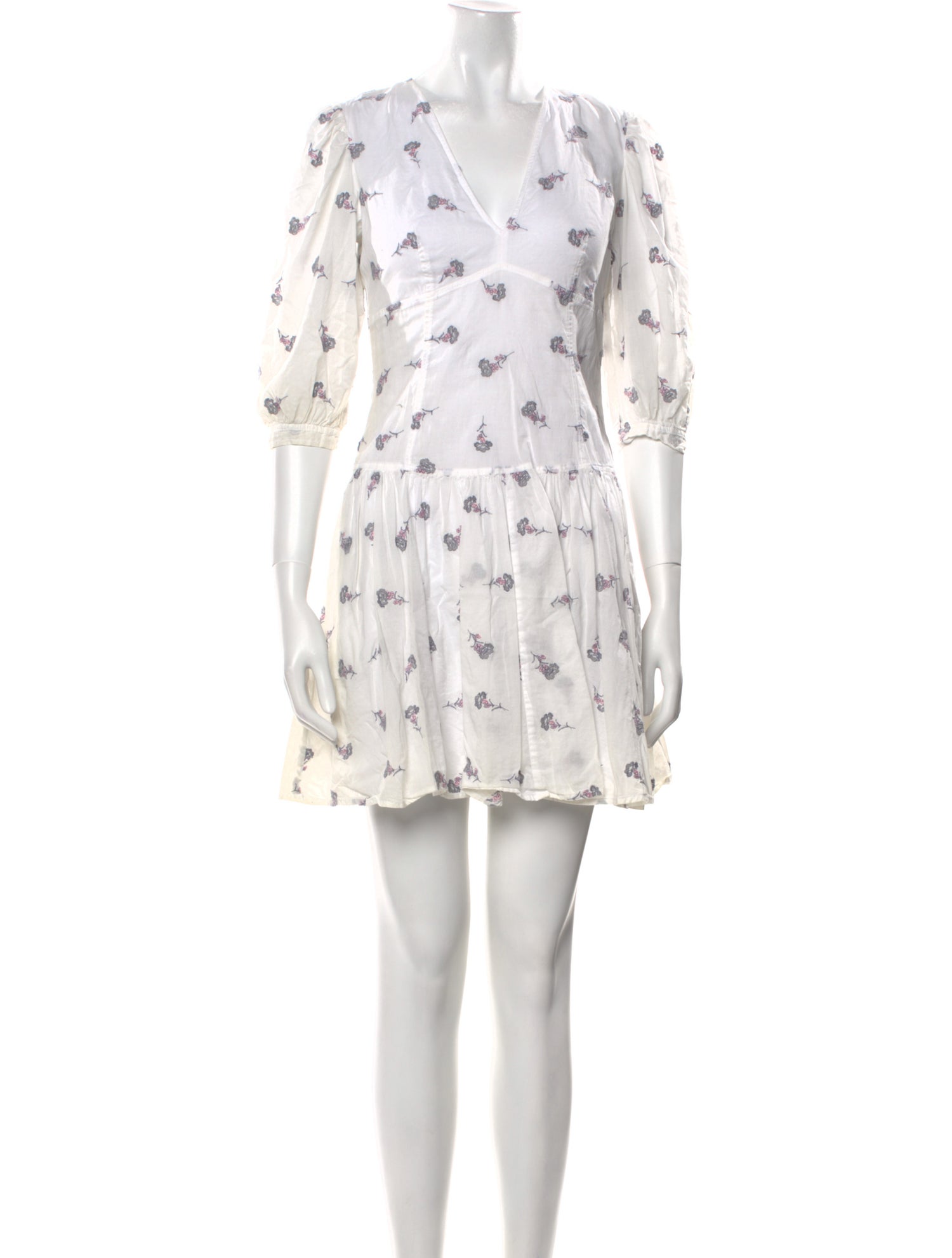 La Vie Rebecca Taylor Floral Print Mini Dress