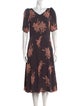 La Vie Rebecca Taylor Floral Print Midi Length Dress