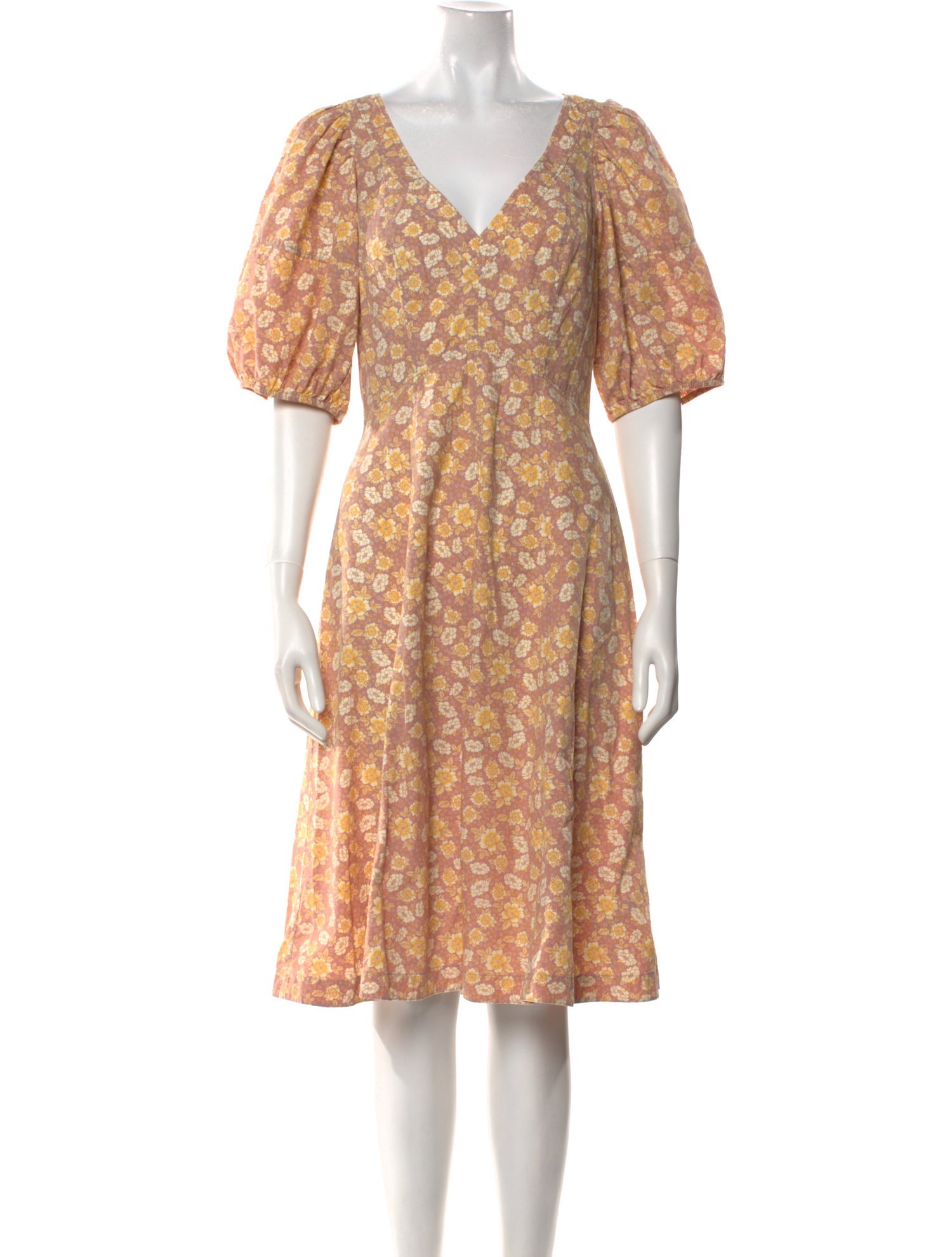 La Vie Rebecca Taylor Floral Print Midi Length Dress