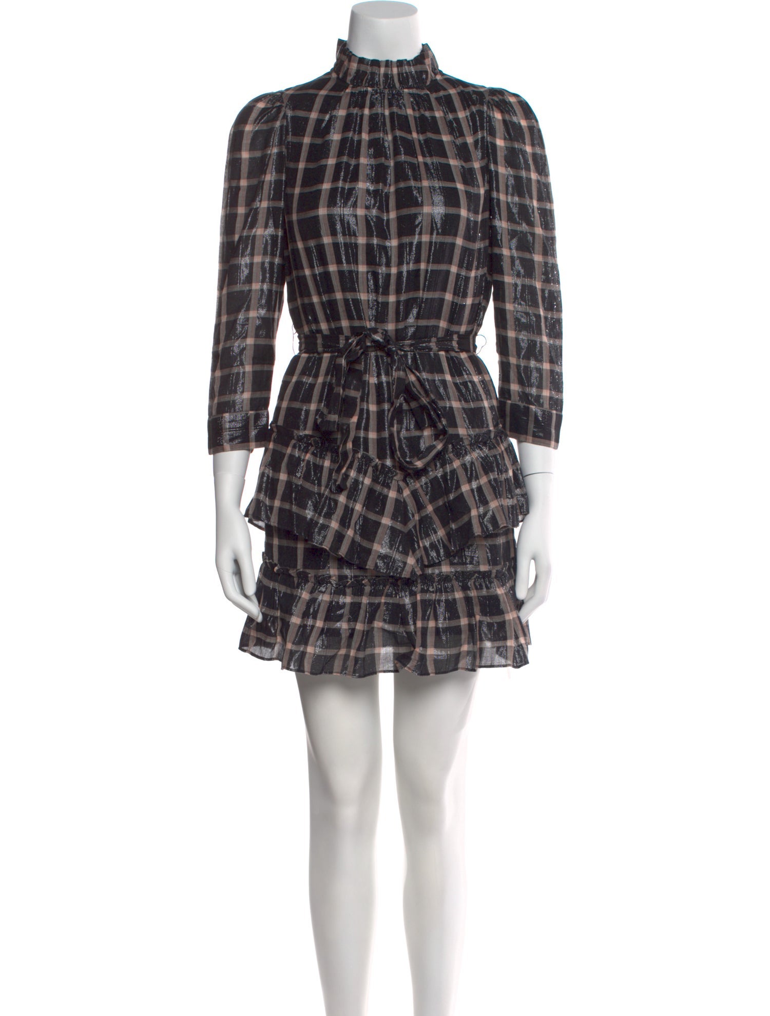 La Vie Rebecca Taylor Plaid Print Mini Dress