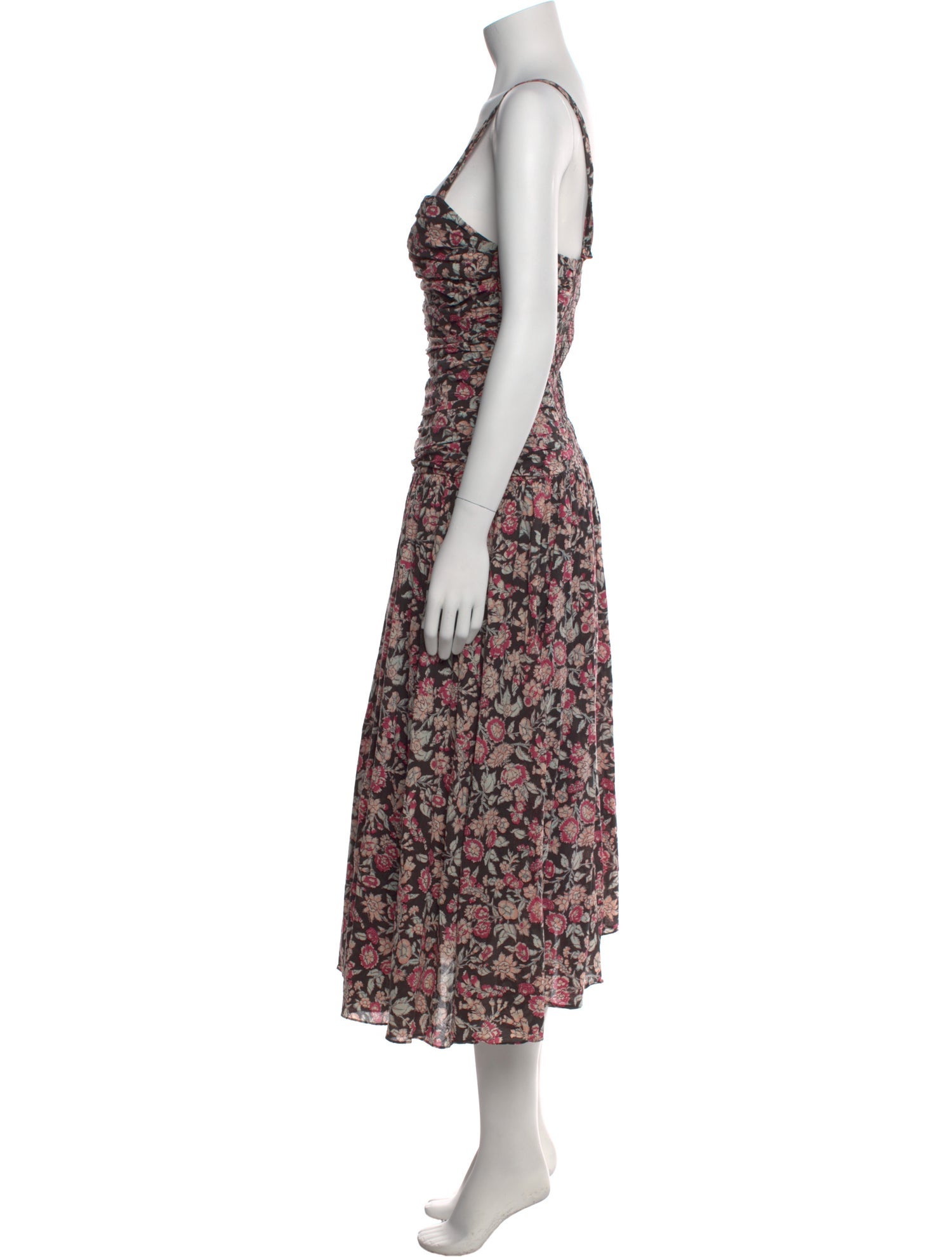 La Vie Rebecca Taylor Floral Print Midi Length Dress