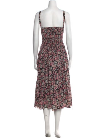 La Vie Rebecca Taylor Floral Print Midi Length Dress