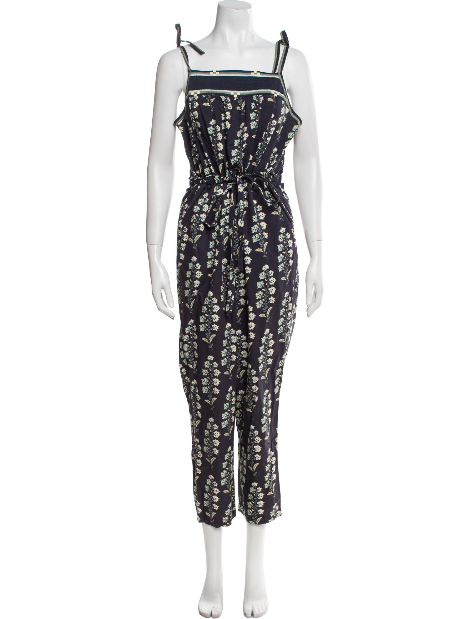 La Vie Rebecca Taylor Floral Print Square Neckline Jumpsuit