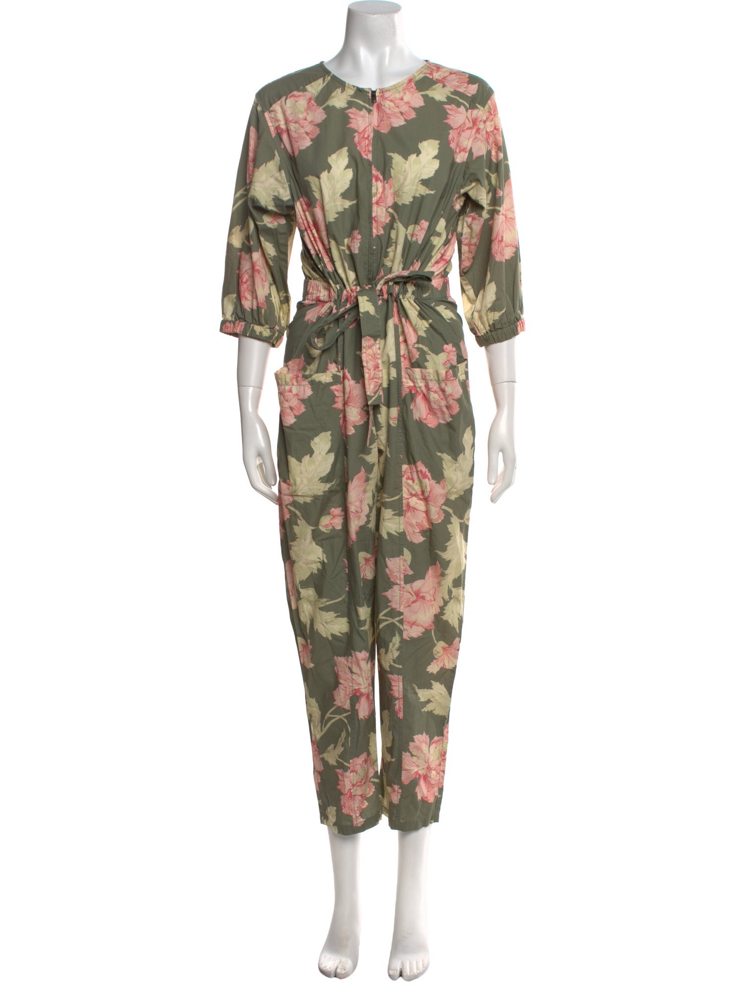 La Vie Rebecca Taylor Floral Print Crew Neck Jumpsuit