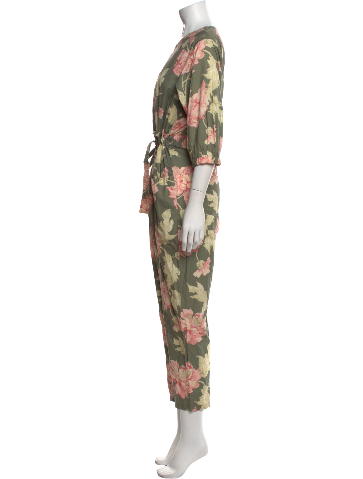 La Vie Rebecca Taylor Floral Print Crew Neck Jumpsuit