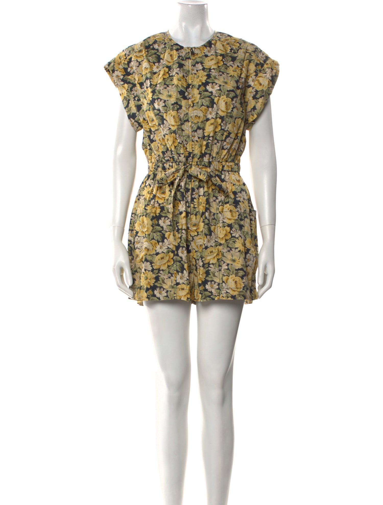 La Vie Rebecca Taylor Floral Print Crew Neck Romper