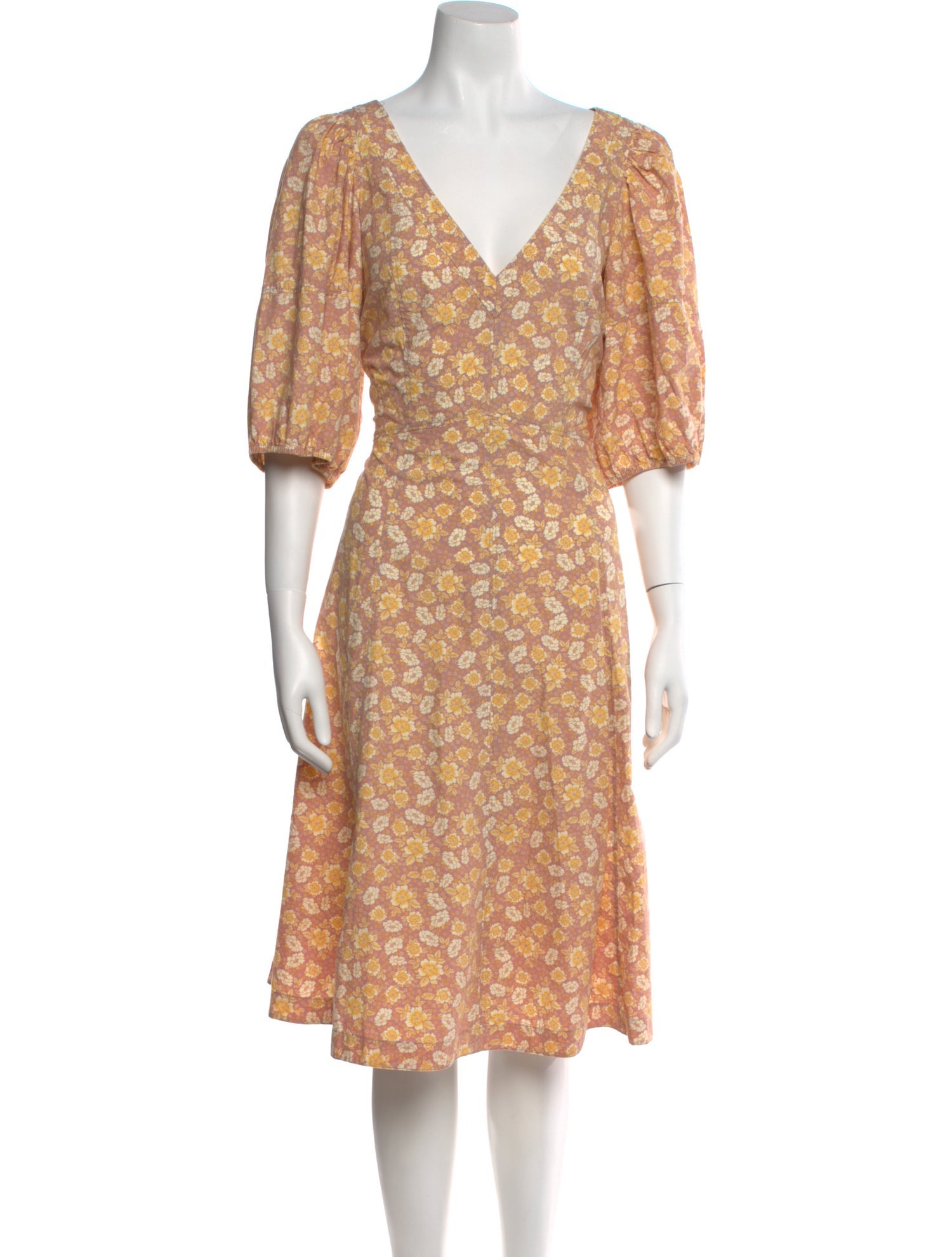 La Vie Rebecca Taylor Floral Print Midi Length Dress w/ Tags