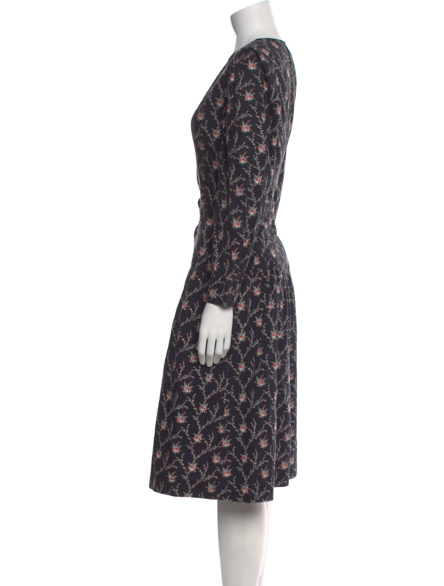 La Vie Rebecca Taylor Floral Print Midi Length Dress