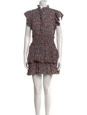 La Vie Rebecca Taylor Floral Print Mini Dress