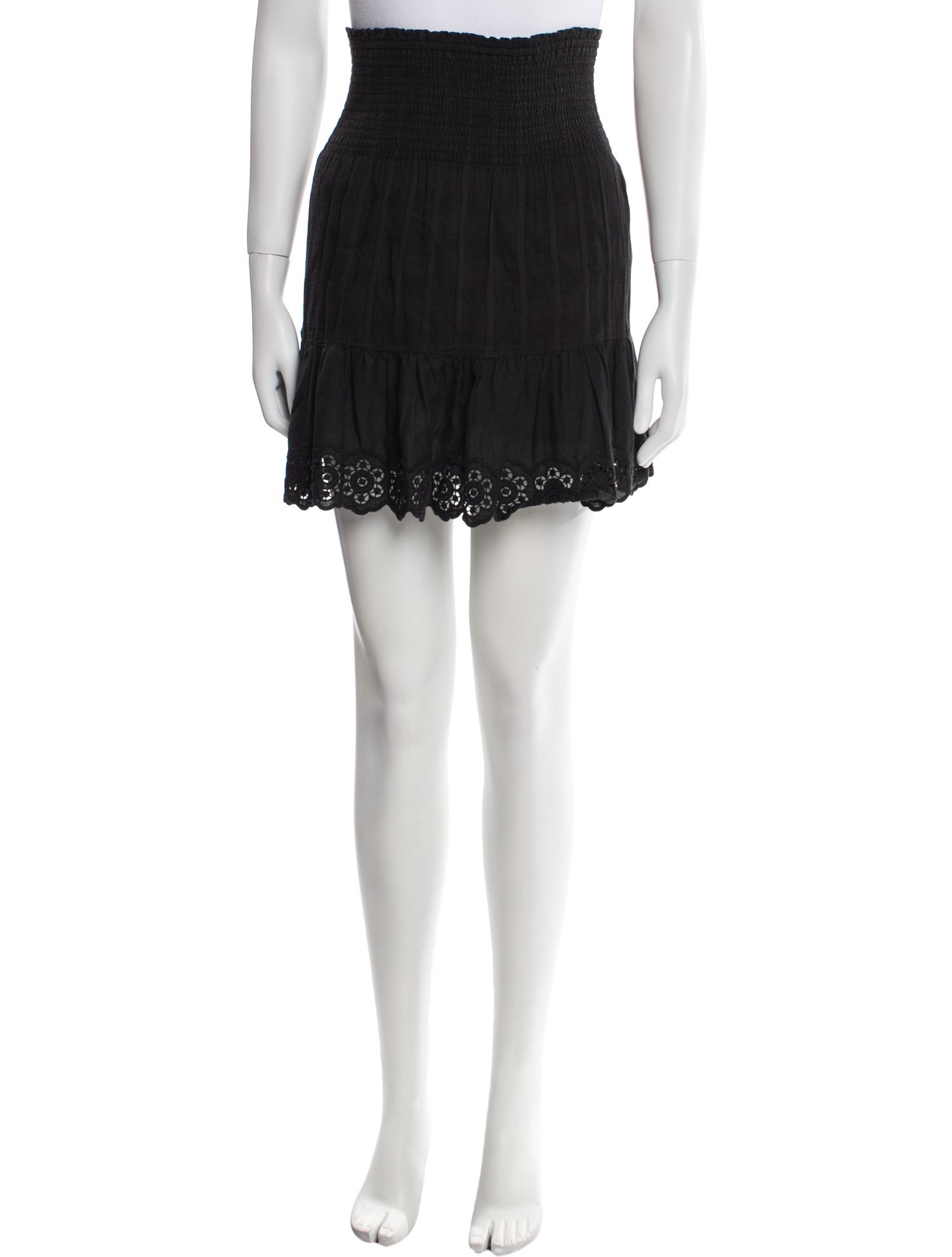 La Vie Rebecca Taylor Crochet Trim Mini Skirt