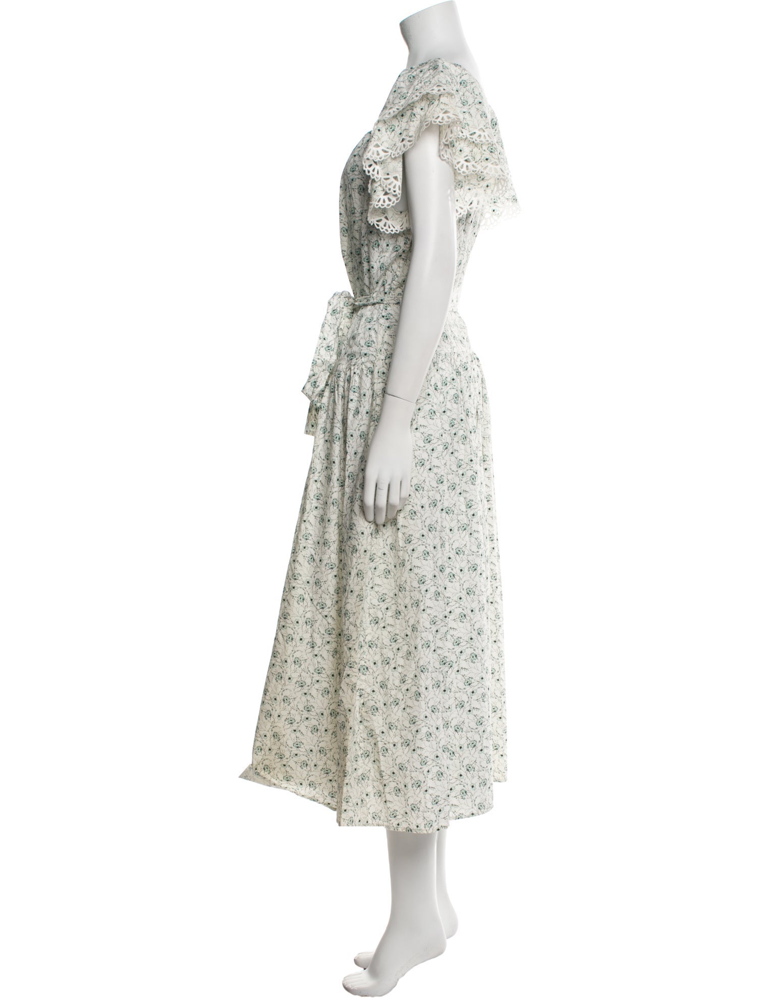 La Vie Rebecca Taylor Floral Print Midi Length Dress