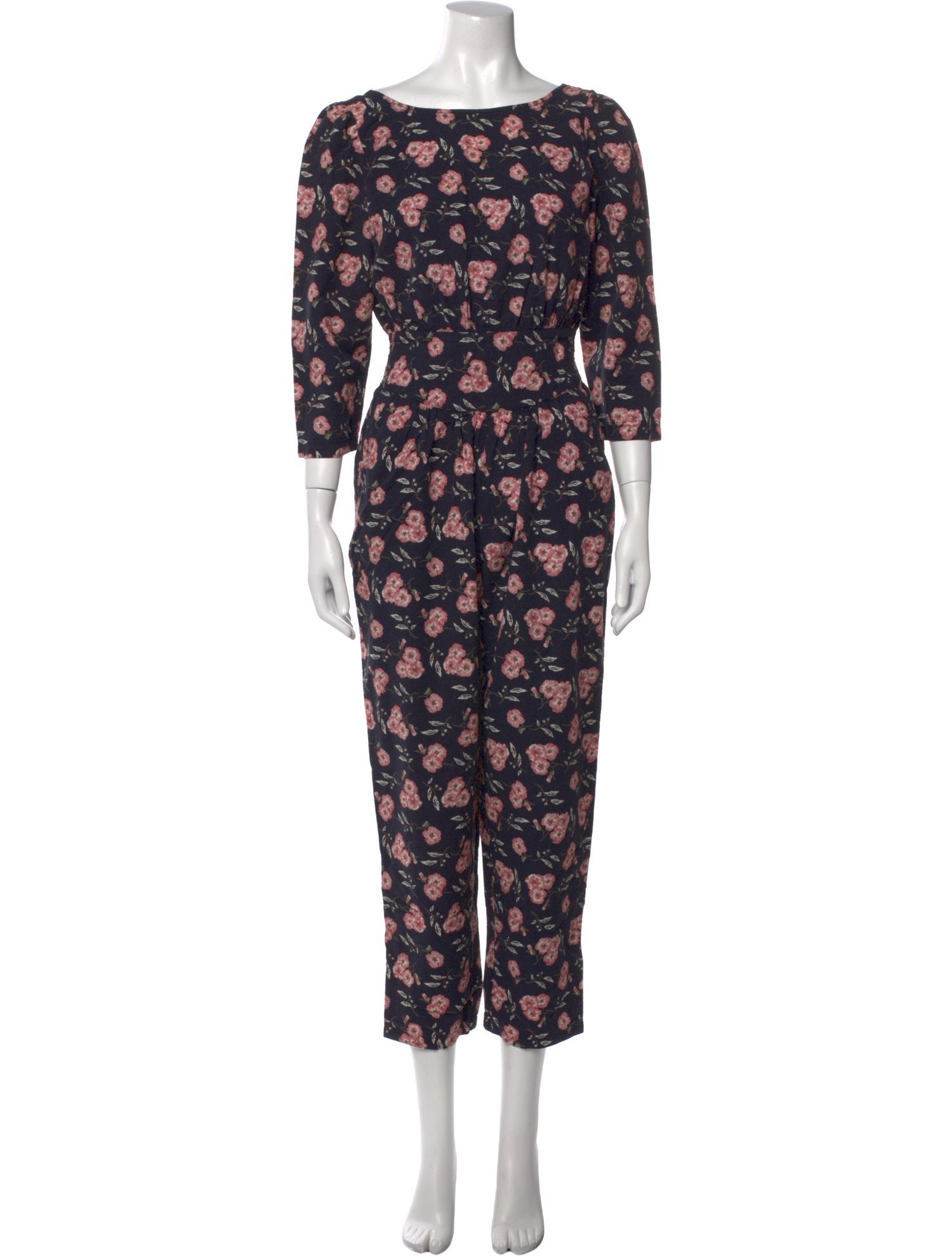 La Vie Rebecca Taylor Floral Print Scoop Neck Jumpsuit
