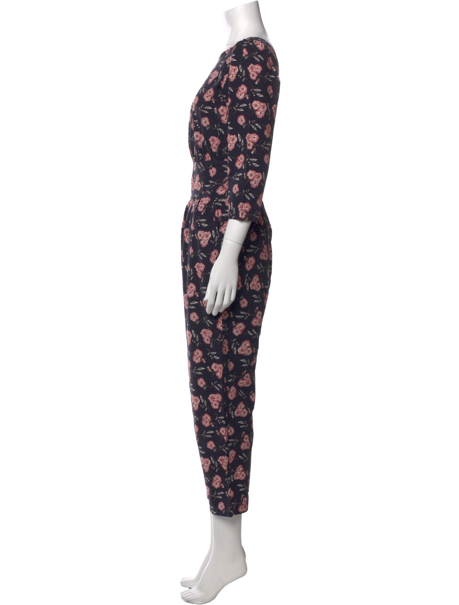 La Vie Rebecca Taylor Floral Print Scoop Neck Jumpsuit