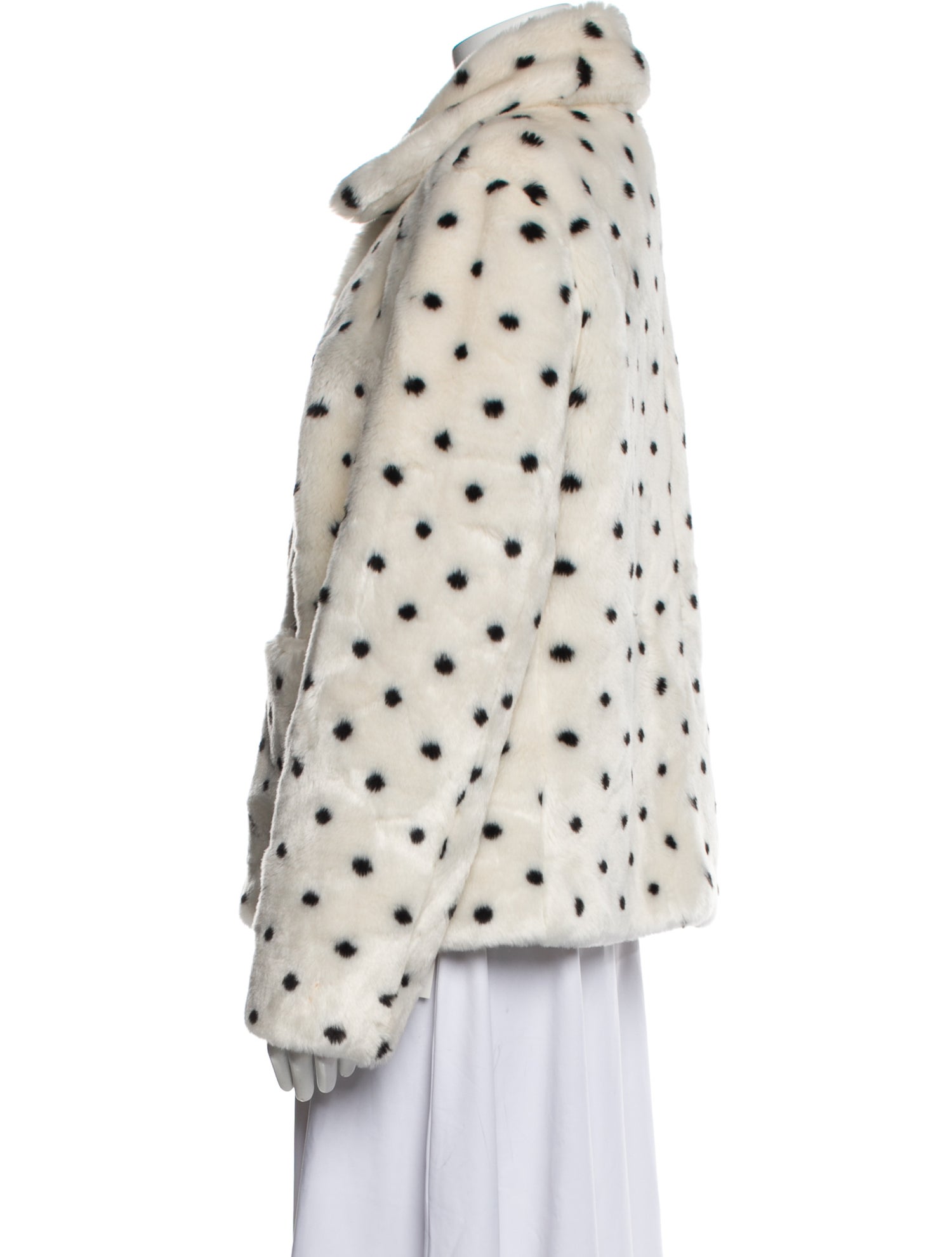 La Vie Rebecca Taylor Polka Dot Print Faux Fur Jacket