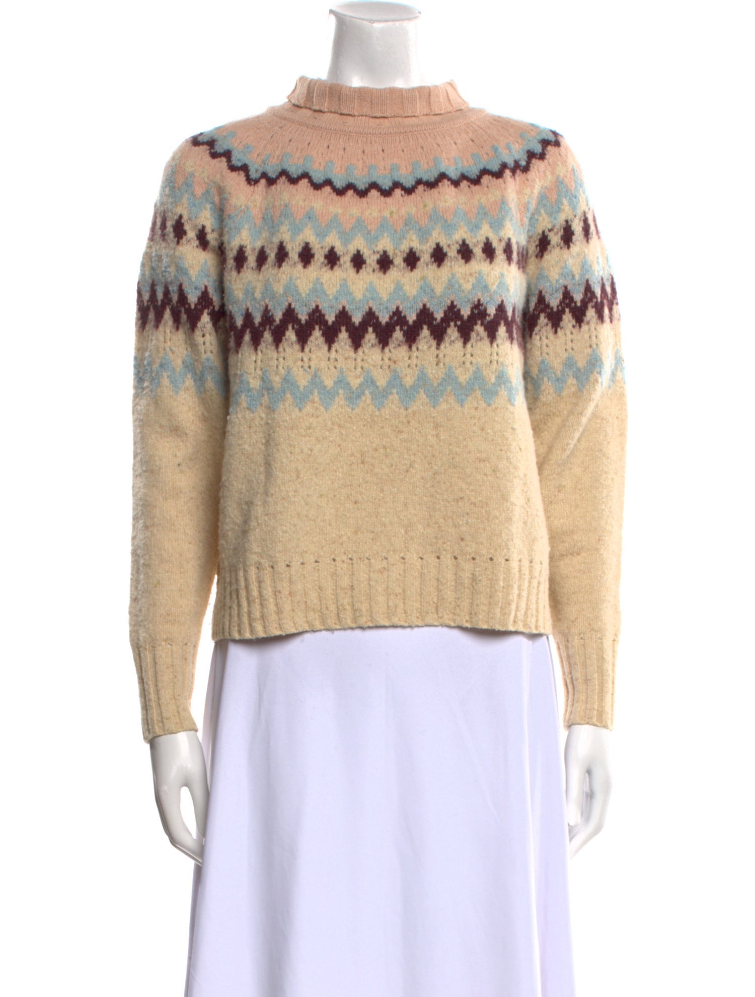 La Vie Rebecca Taylor Printed Mock Neck Sweater