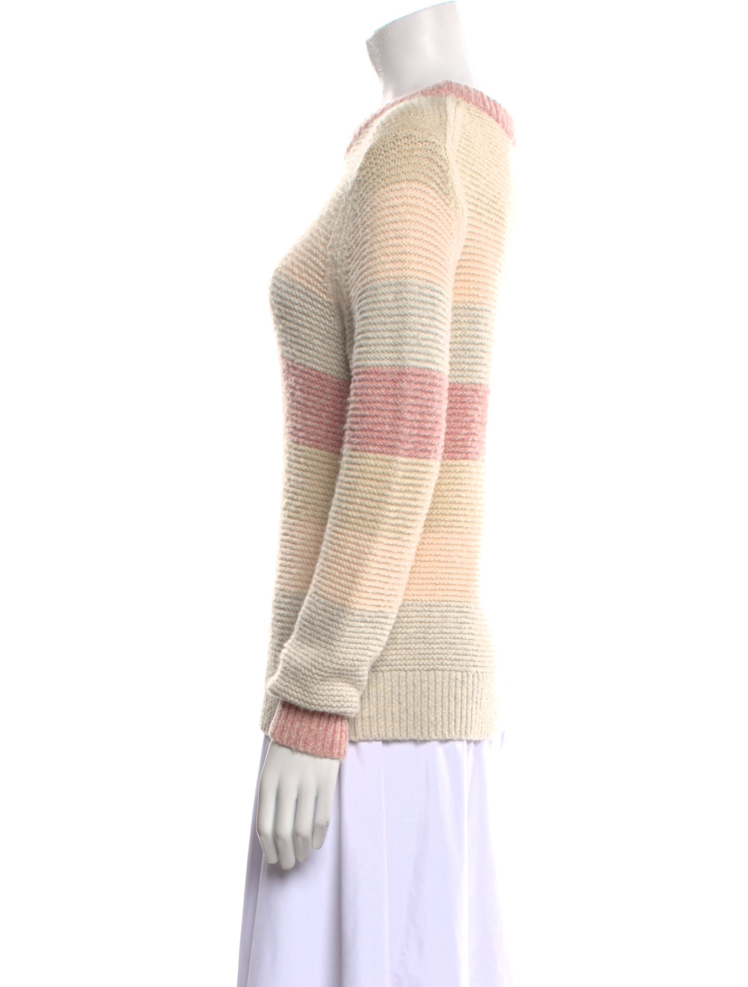 La Vie Rebecca Taylor Striped Crew Neck Sweater