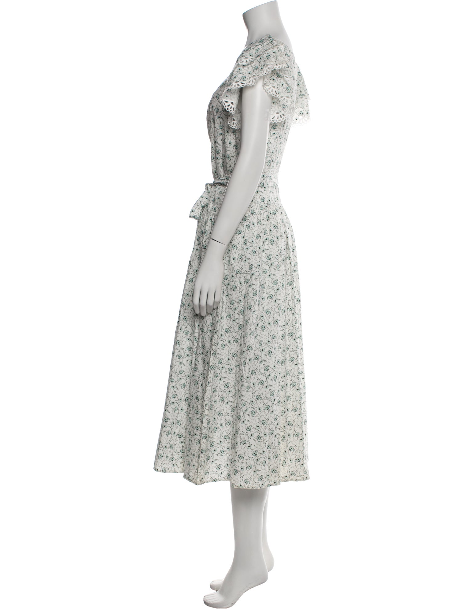 La Vie Rebecca Taylor Floral Print Midi Length Dress