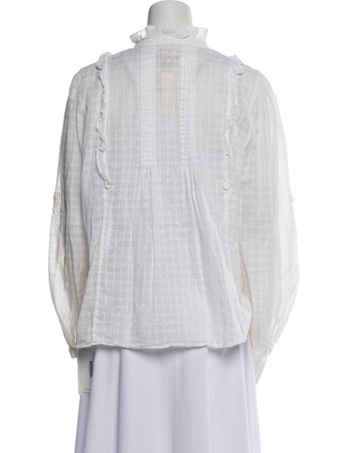 La Vie Rebecca Taylor Plaid Print Mock Neck Button-Up Top