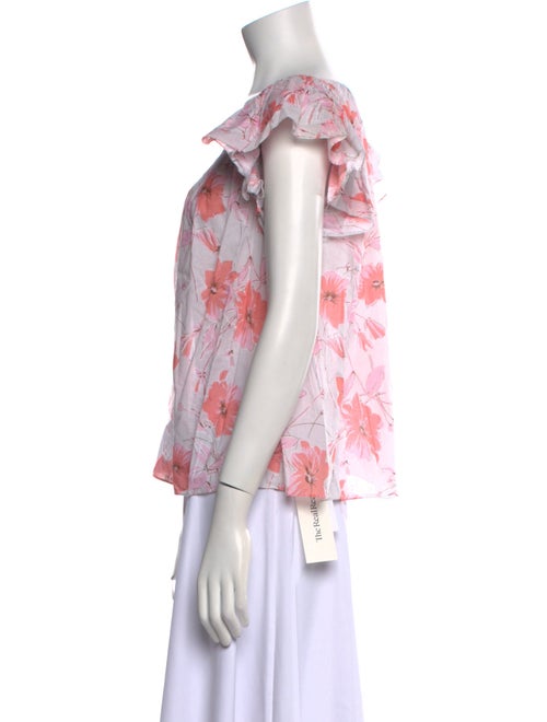 La Vie Rebecca Taylor Floral Print V-Neck Blouse