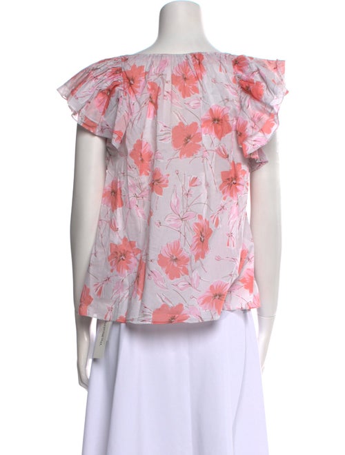 La Vie Rebecca Taylor Floral Print V-Neck Blouse