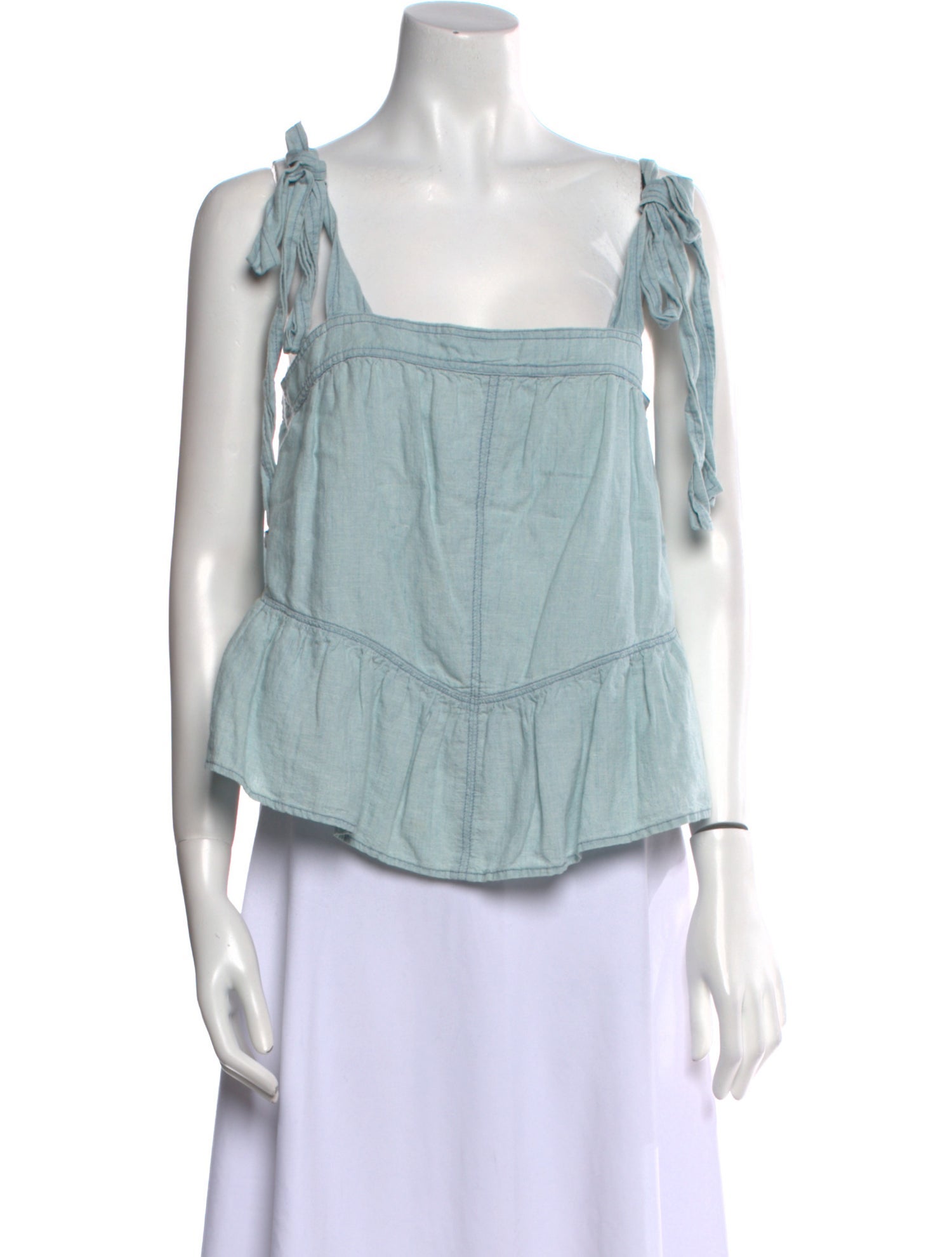 La Vie Rebecca Taylor Square Neckline Sleeveless Blouse