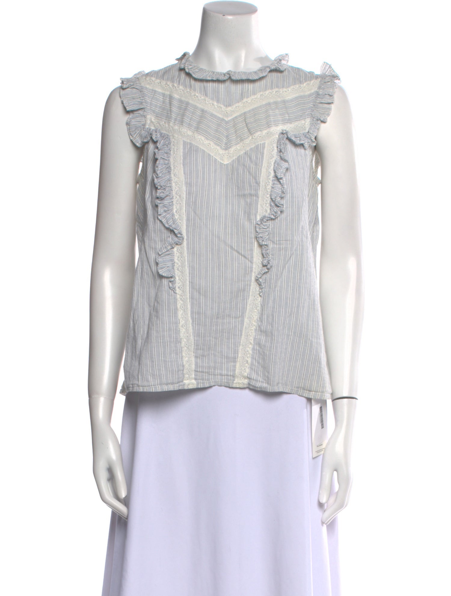 La Vie Rebecca Taylor Striped Mock Neck Blouse