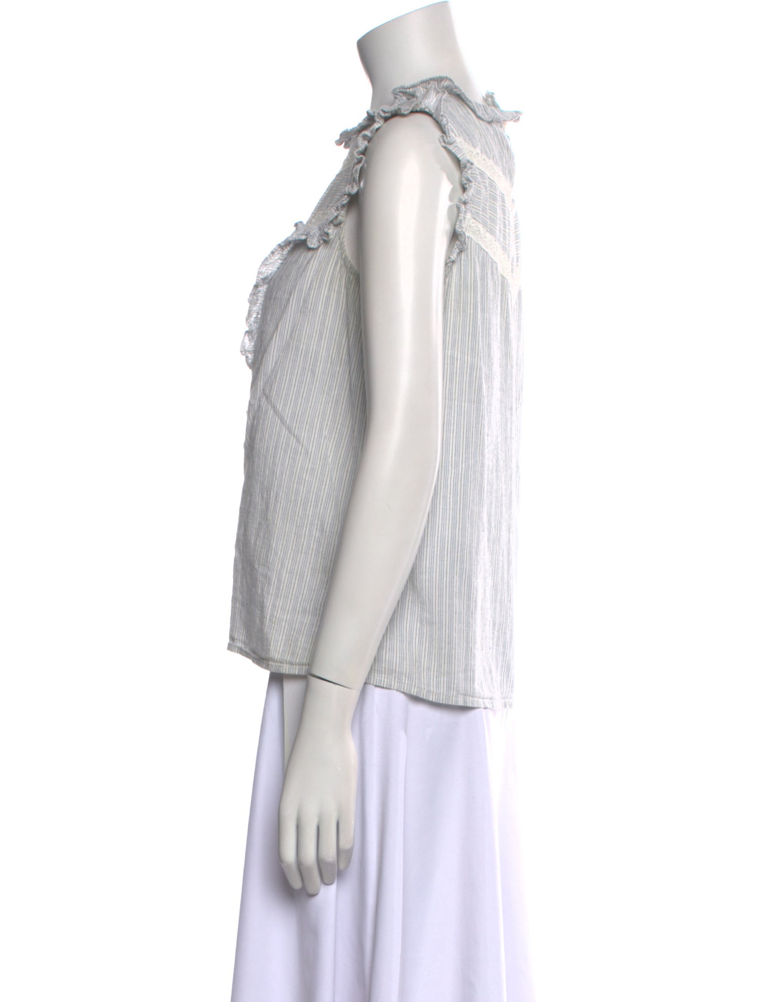 La Vie Rebecca Taylor Striped Mock Neck Blouse