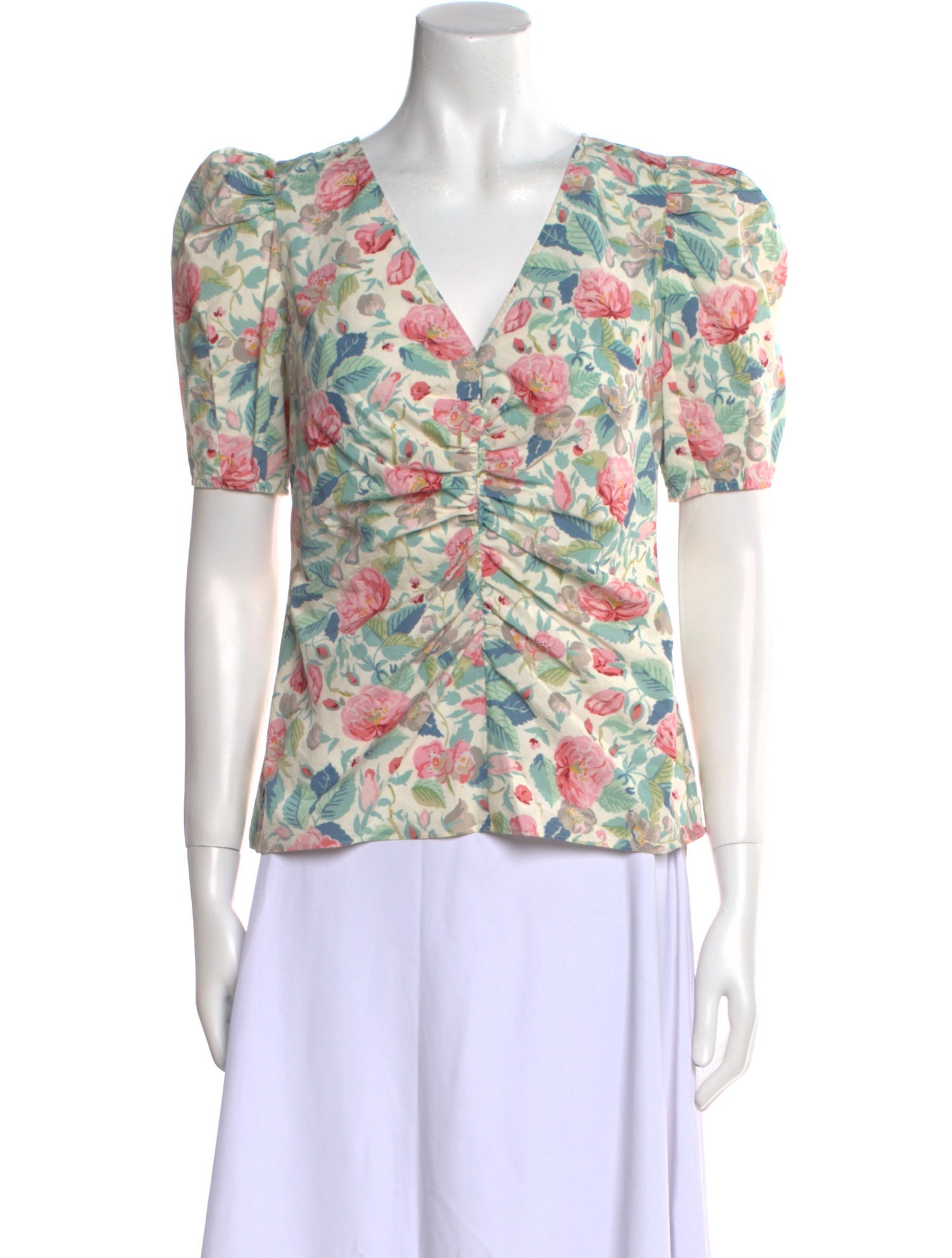La Vie Rebecca Taylor Floral Print V-Neck Blouse w/ Tags