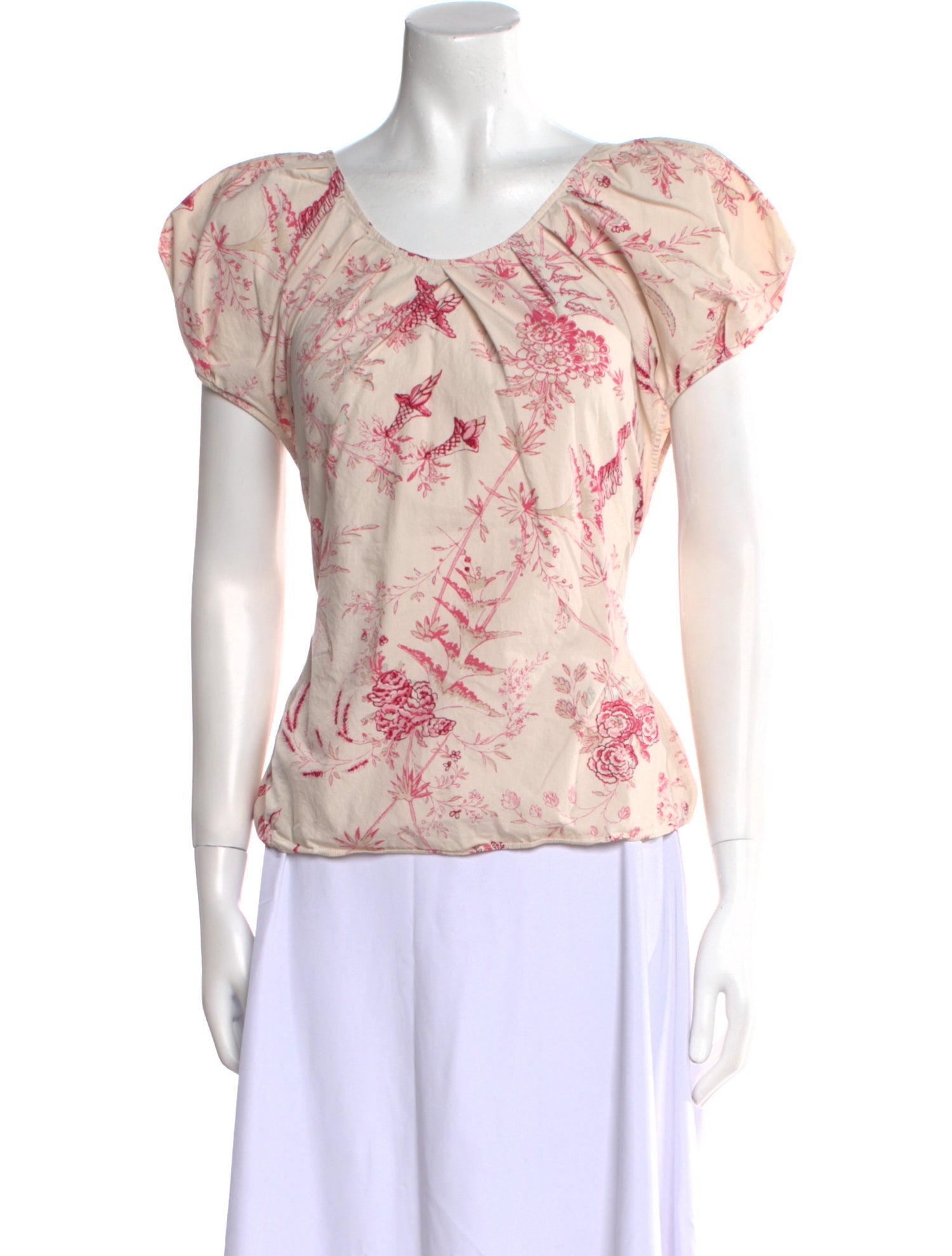 La Vie Rebecca Taylor Floral Print Scoop Neck Blouse w/ Tags