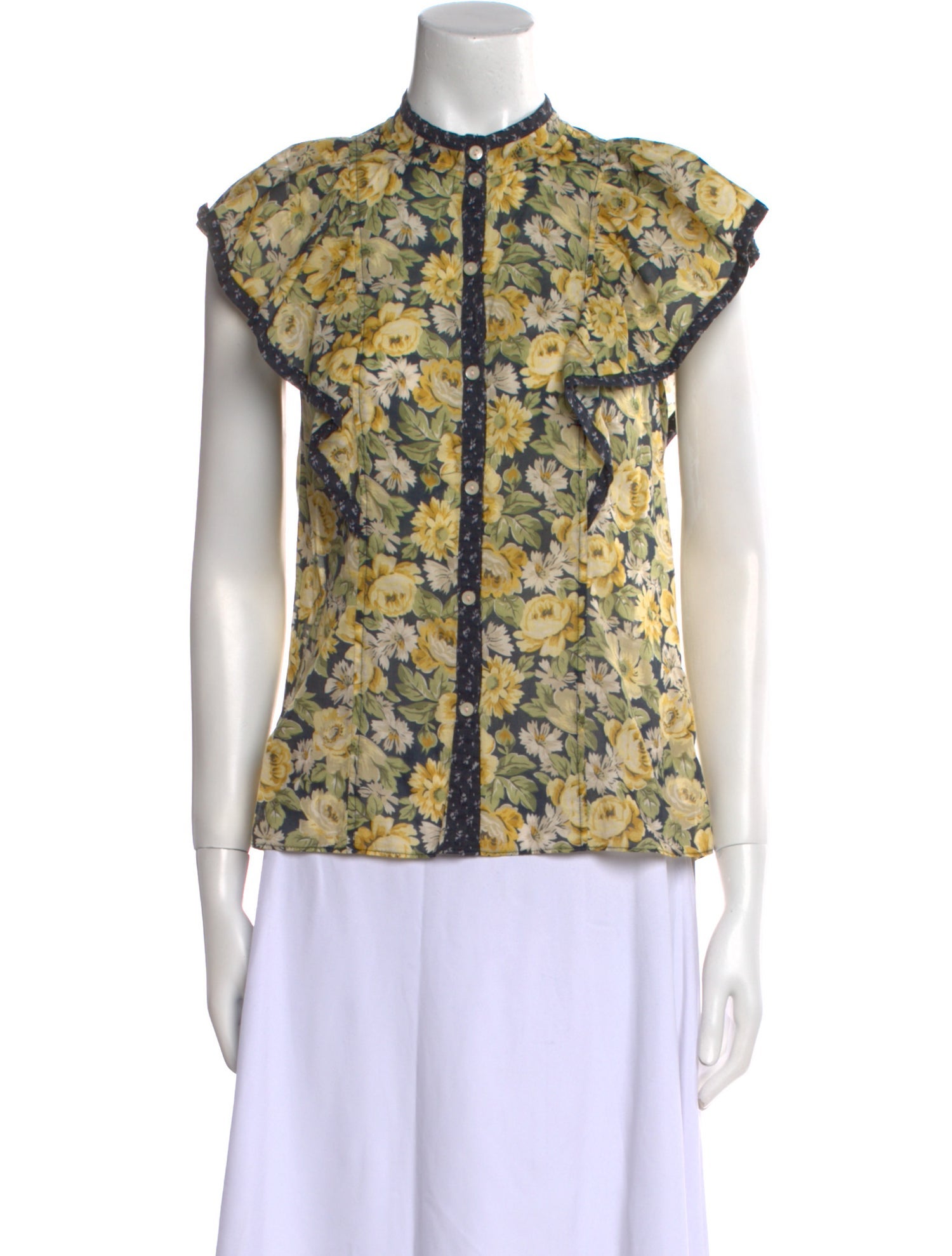 La Vie Rebecca Taylor Floral Print Mock Neck Blouse w/ Tags