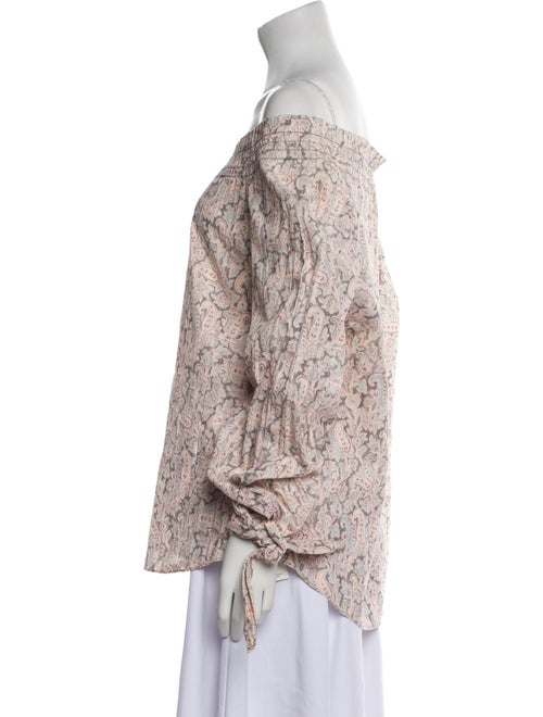 La Vie Rebecca Taylor Paisley Print Off-The-Shoulder Blouse