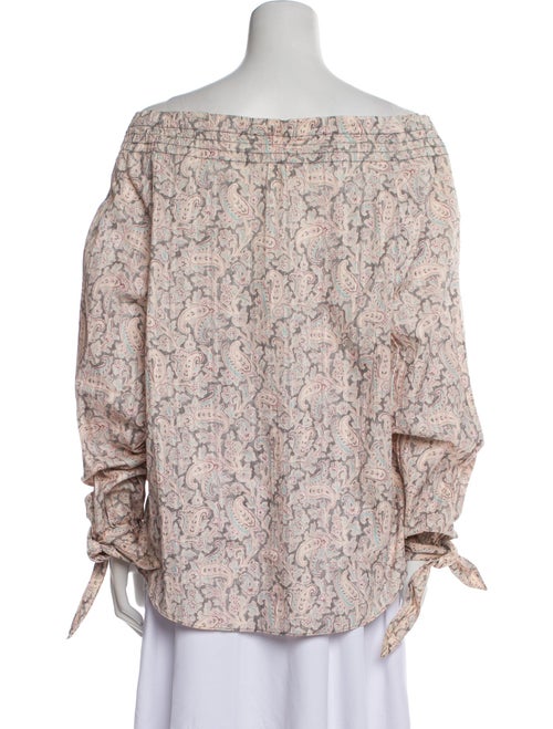 La Vie Rebecca Taylor Paisley Print Off-The-Shoulder Blouse