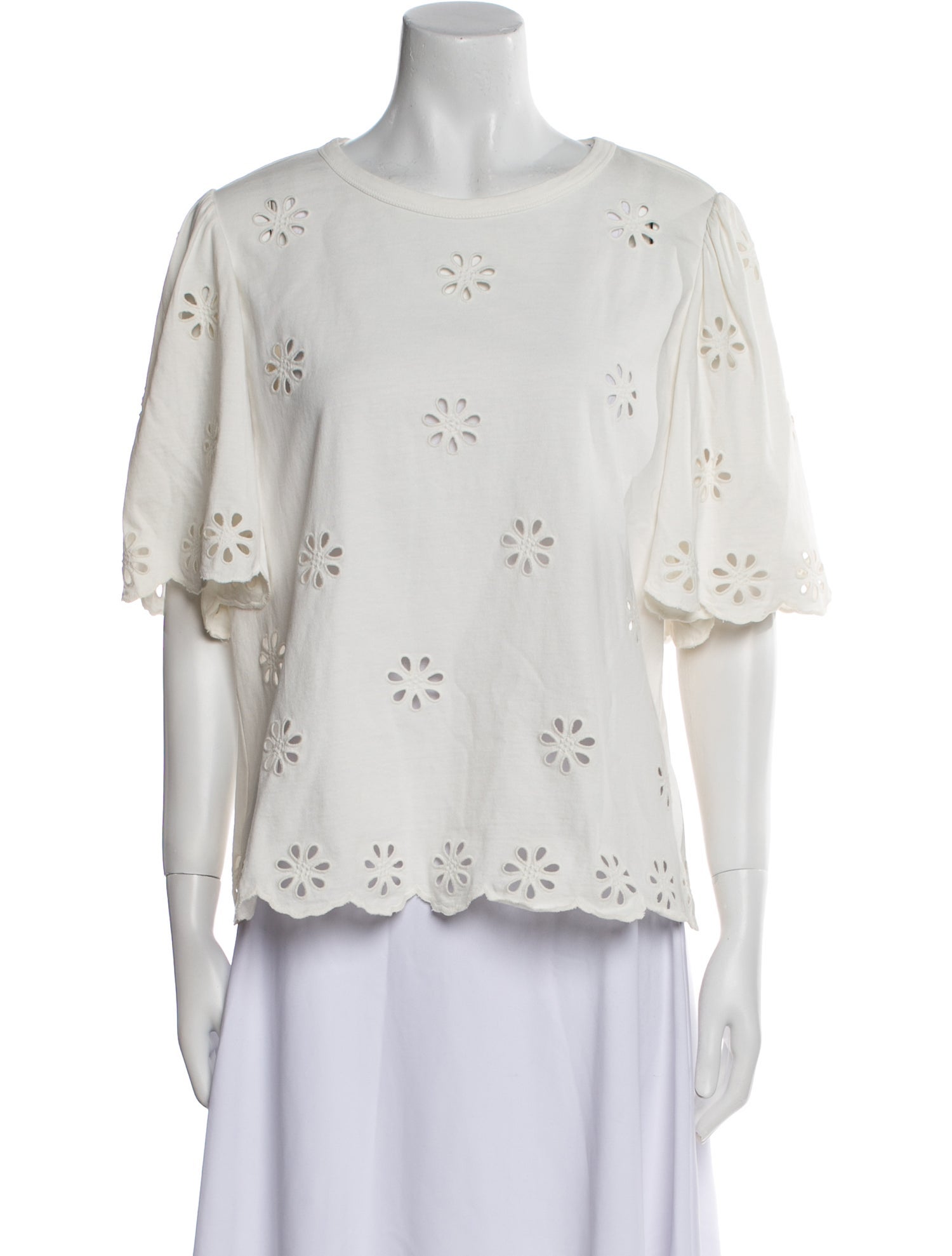 La Vie Rebecca Taylor Printed Scoop Neck Blouse