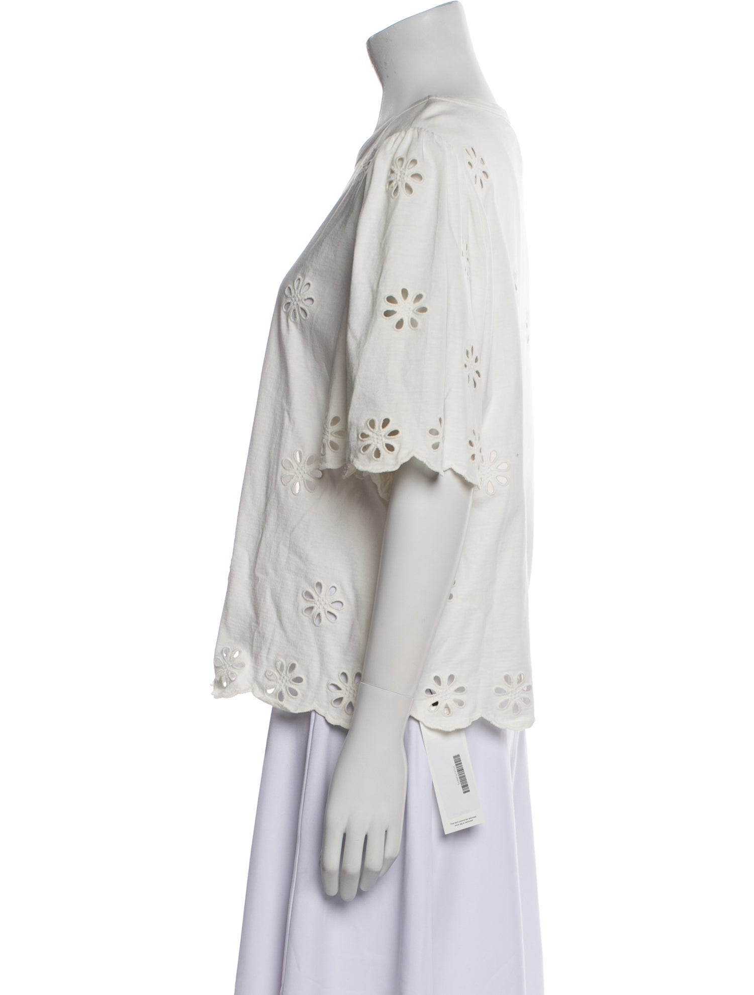 La Vie Rebecca Taylor Printed Scoop Neck Blouse