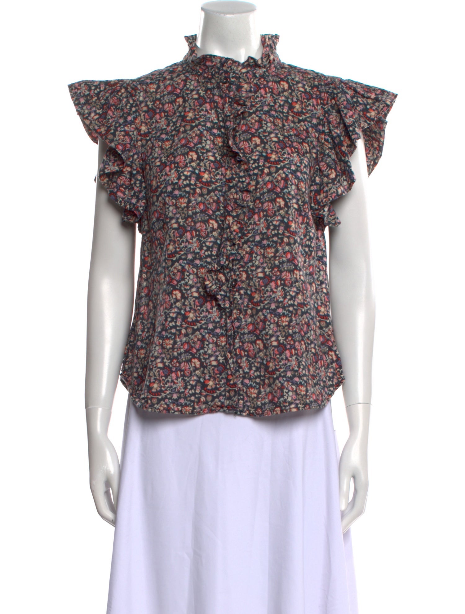 La Vie Rebecca Taylor Floral Print Mock Neck Blouse w/ Tags
