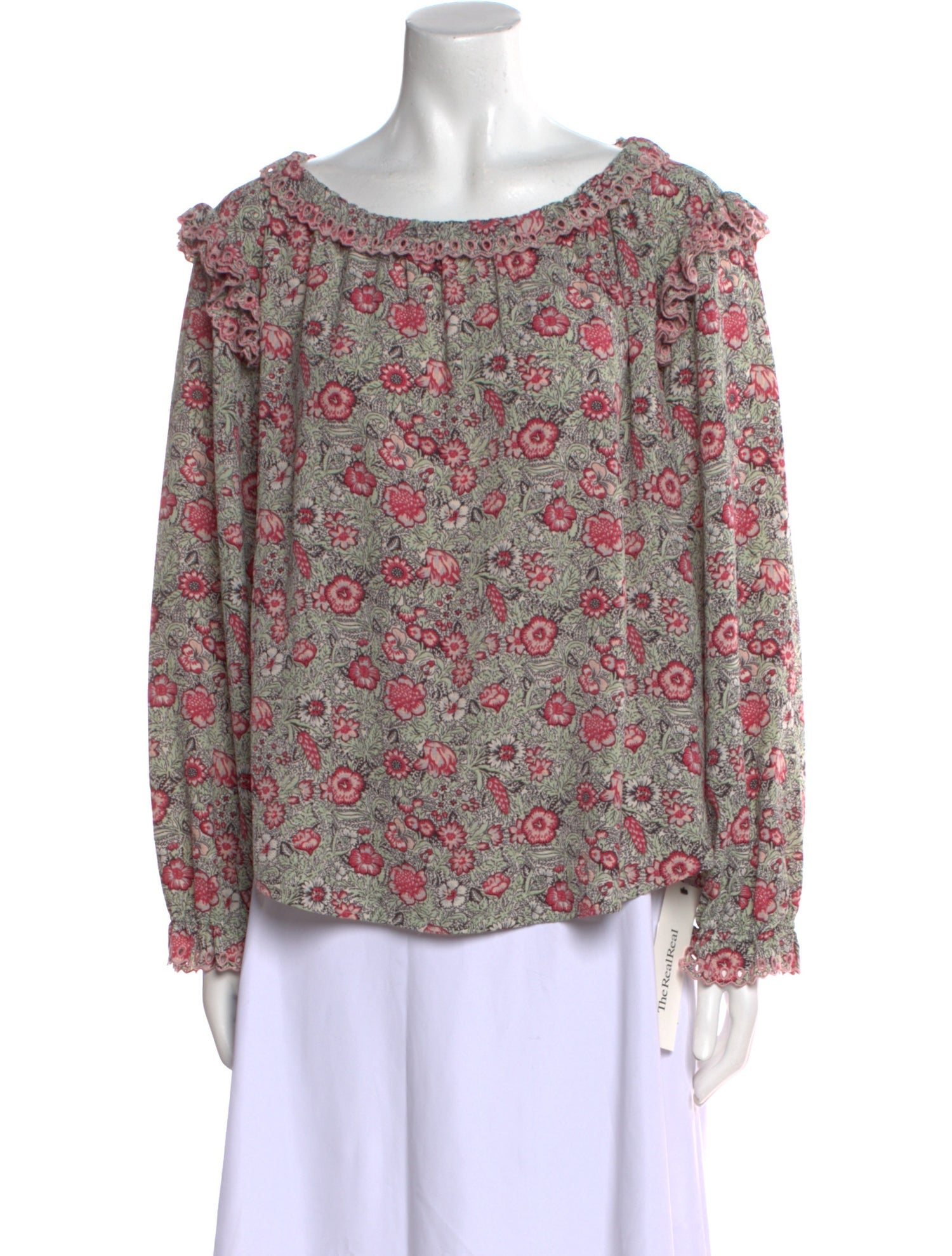 La Vie Rebecca Taylor Floral Print Scoop Neck Blouse w/ Tags
