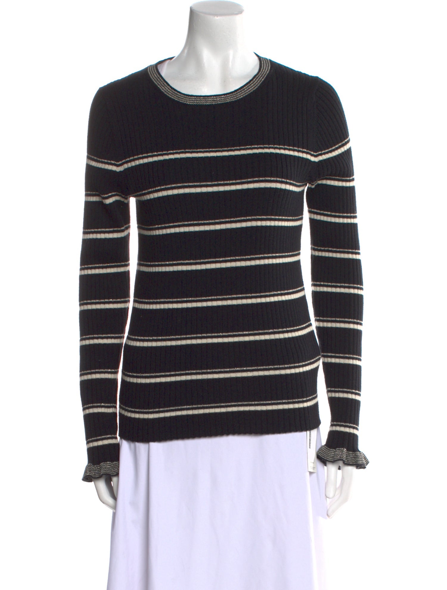 La Vie Rebecca Taylor Striped Scoop Neck Sweater