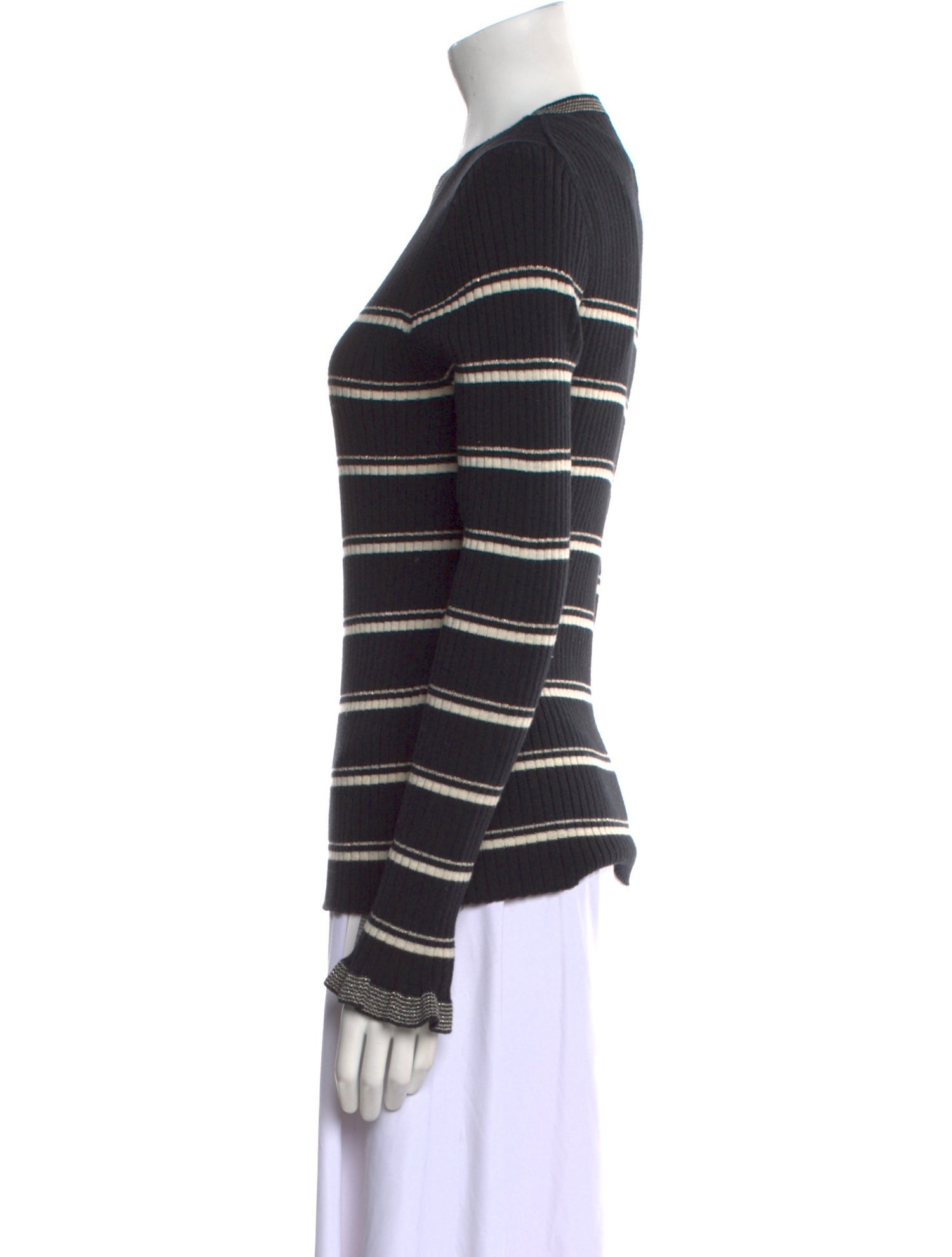 La Vie Rebecca Taylor Striped Scoop Neck Sweater