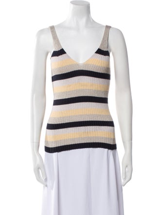 La Vie Rebecca Taylor Striped V-Neck Top